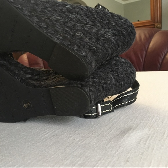 Via Spiga Espadrille Wedge Leather Sandals Black - Picture 8 of 12